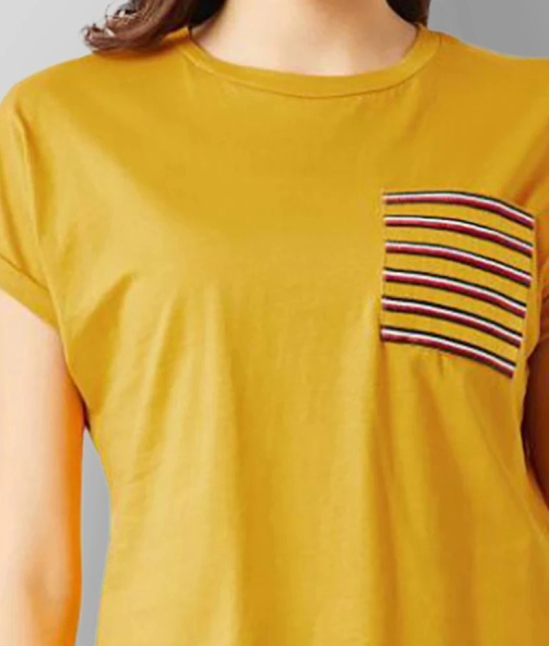 Miss Chase Cotton Yellow T-Shirts - XS