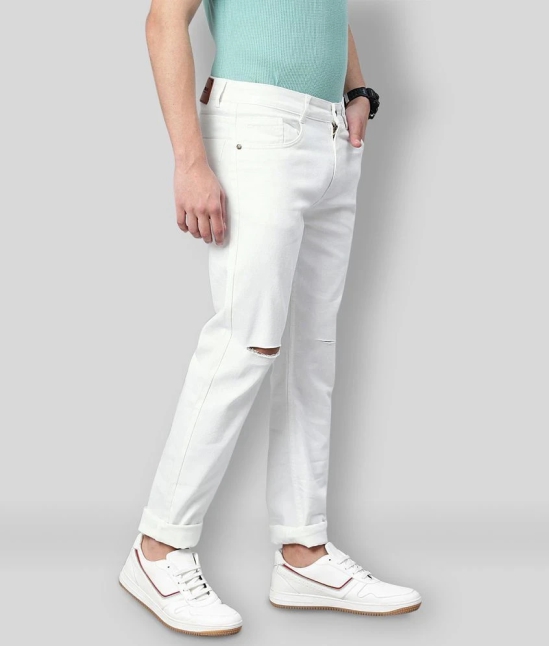 Urbano Fashion - White Cotton Blend Slim Fit Mens Jeans ( Pack of 1 ) - None