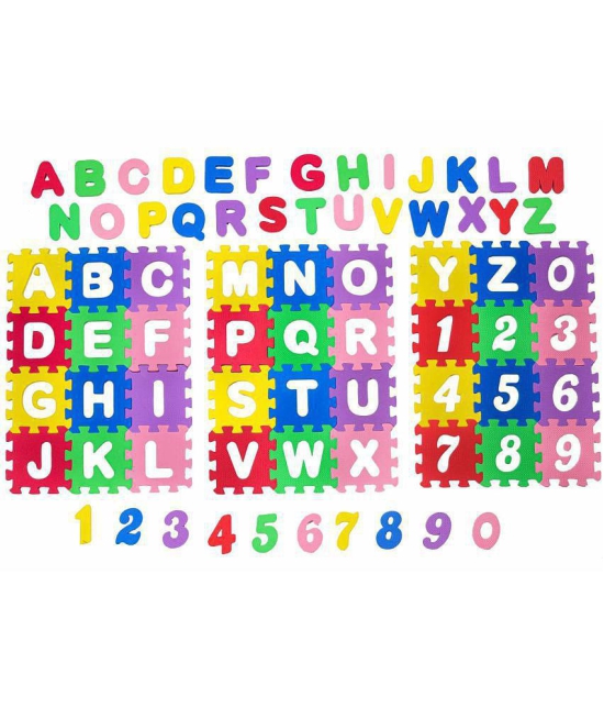 THRIFTKART - Foam Capital Alphabets and Numbers Learning Interlocking Puzzle Foam Mat for Kids (Multicolor)