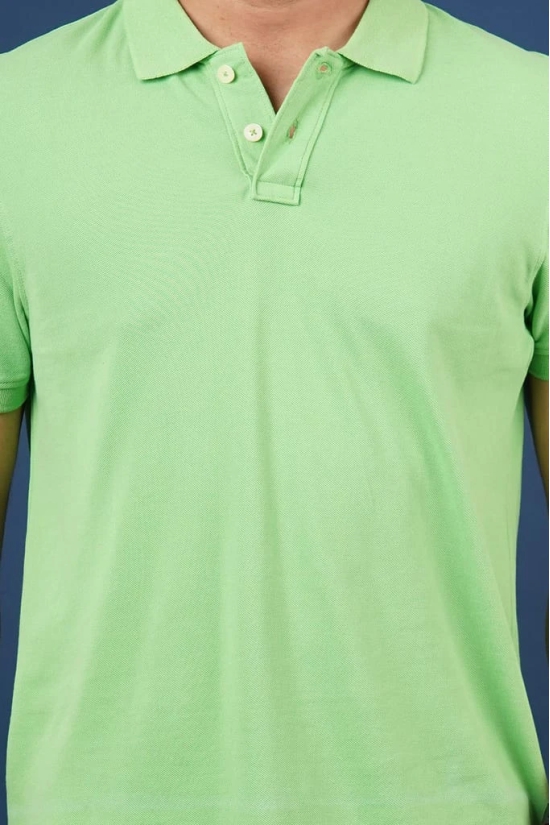 Men's  Lt.Green Solid Polo T-Shirt