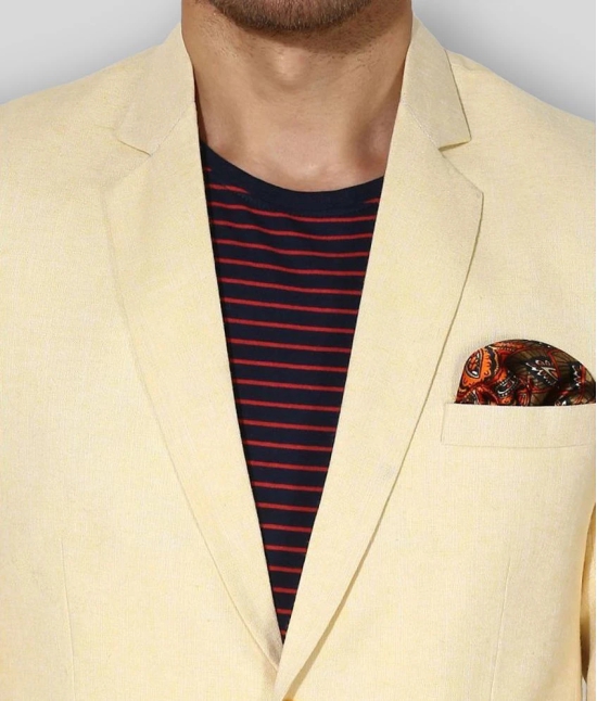 Hangup - Yellow Linen Regular Fit Mens Blazer ( Pack of 1 ) - 46