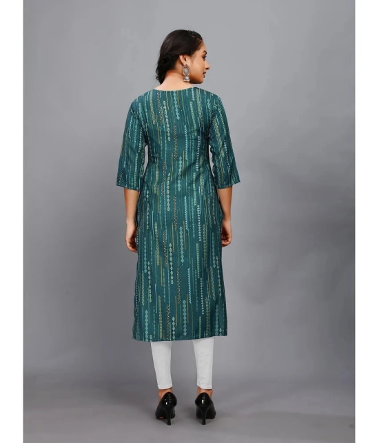 RIAANA Rayon Printed Straight Womens Kurti - Green ( Pack of 1 ) - None