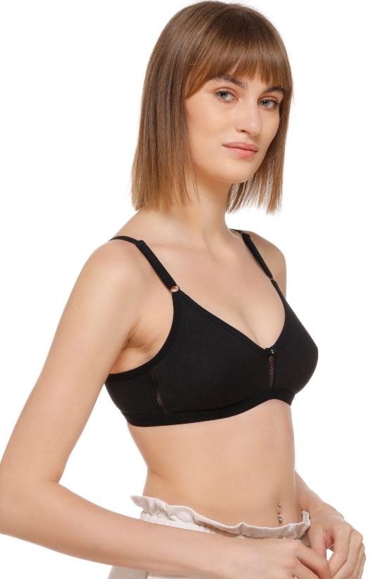 Sona WomenS M1020 Black Non Padded Soft Fabric Everyday T-Shirt Bra-40 / B / Black