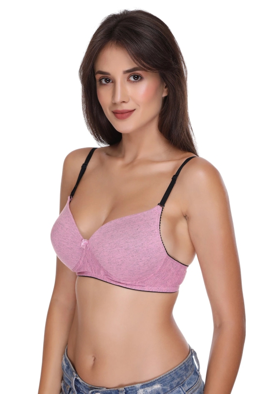 Sona SA-50 Pink Color Multiway Padded Non-Wired Seamless T-Shirt Bra with Detachable Straps-36 / B / Pink