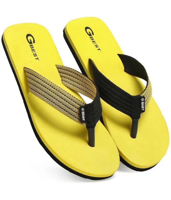 G Best Yellow Mens Thong Flip Flop - None