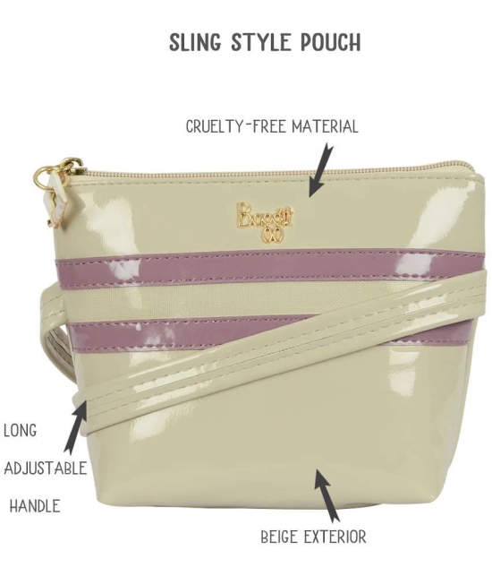 Baggit Beige Faux Leather Sling Bag - Beige