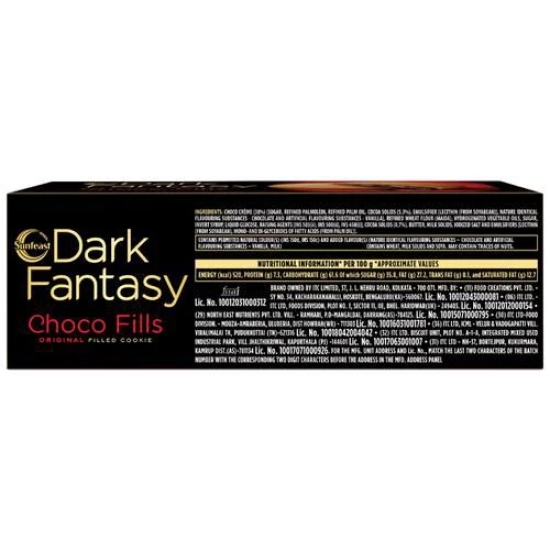 Sunfeast Dark Fantasy - Choco Fills, Original Filled Cookies With Choco Creme, 75 g Pouch