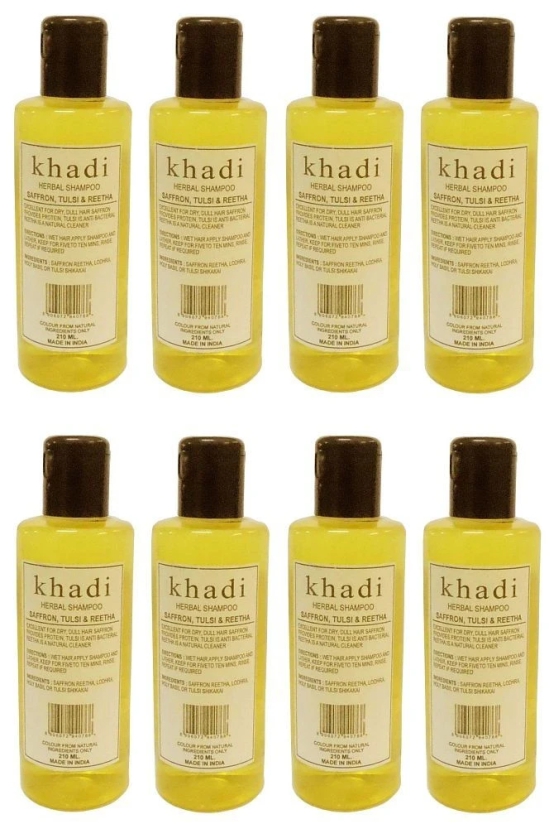 Khadi Herbal Saffron, Tulsi & Reetha Shampoo (1680 ml) - Pack of 8