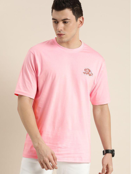 Difference of Opinion - Pink Cotton Oversized Fit Mens T-Shirt ( Pack of 1 ) - None