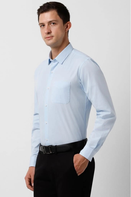 Men Light Blue Slim Fit Formal Full Sleeves Formal Shirt