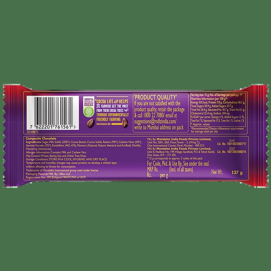 Cadbury Dairy Milk Silk Fruit & Nut Chocolate Bar, 137 G