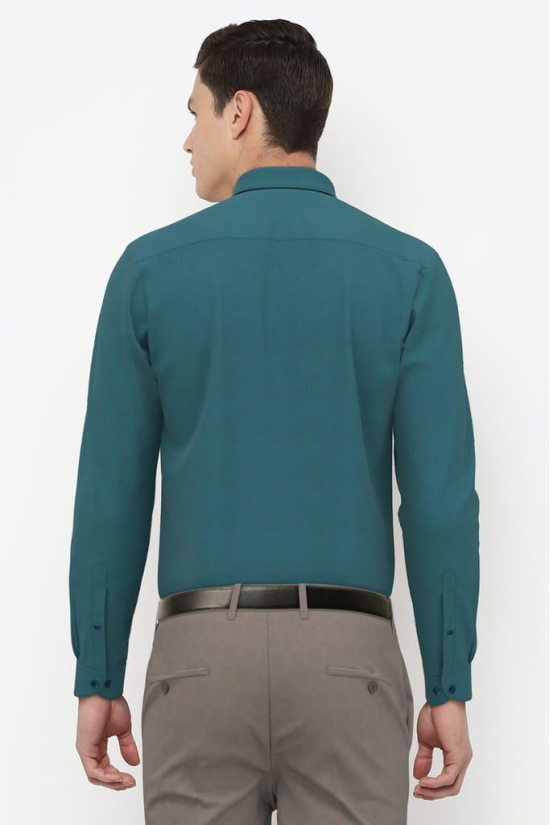 Men Green Slim Fit Formal Full Sleeves Formal Shirt