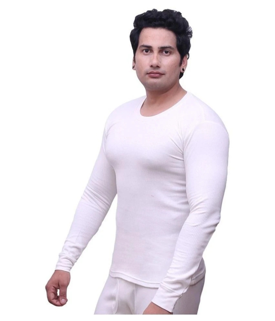 Selfcare - White Cotton Mens Thermal Tops ( Pack of 1 ) - XS