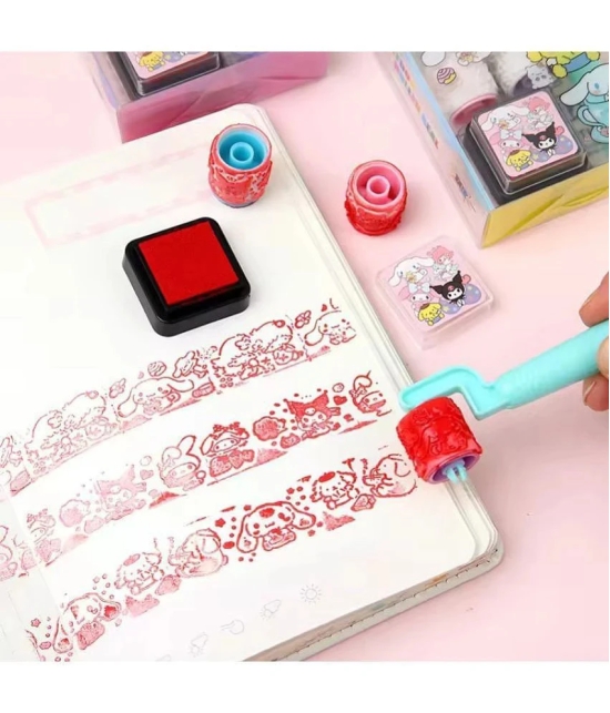 BTS Roller Stamp Set: Creative Handle Wheel Roller Stamp with Inkpad for Kids DIY Scrapbooking and Card Making Fun ( Pack of 1)