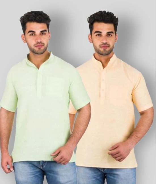 DESHBANDHU DBK - Multicolor Cotton Mens Regular Kurta ( Pack of 2 ) - None