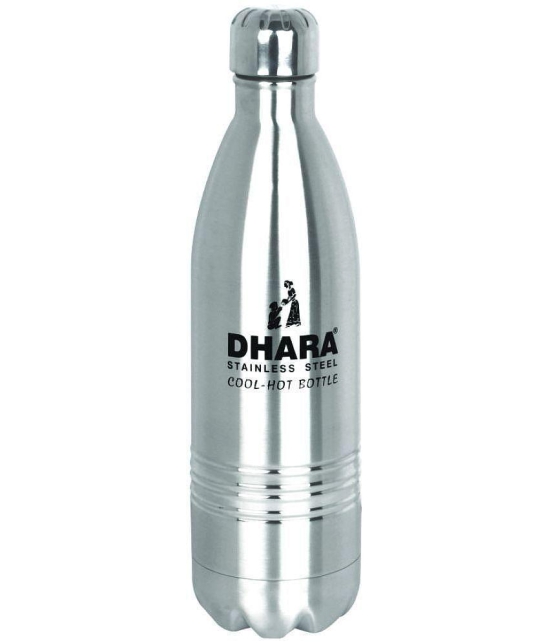 Dhara Stainless Steel Silver Cola Water Bottle 500 mL ( Set of 1 ) - Silver