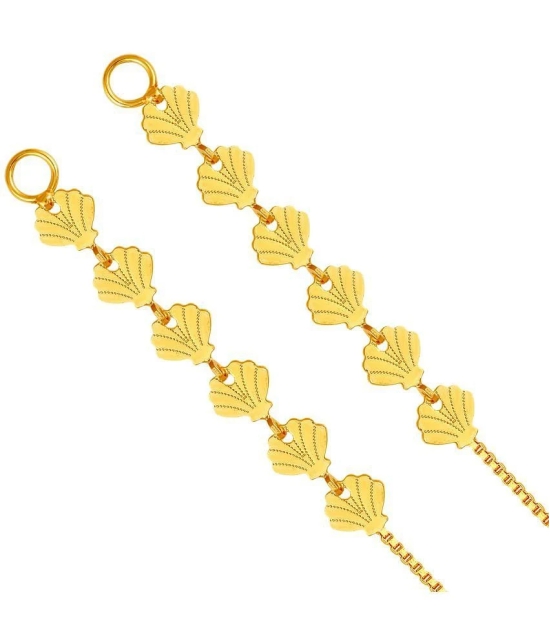 VIVASTRI Golden Ear Chain Earrings ( Pack of 1 ) - Golden