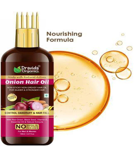 Dravida Organics Onion Black Seed Hair Oil - WITH COMB 100 mL