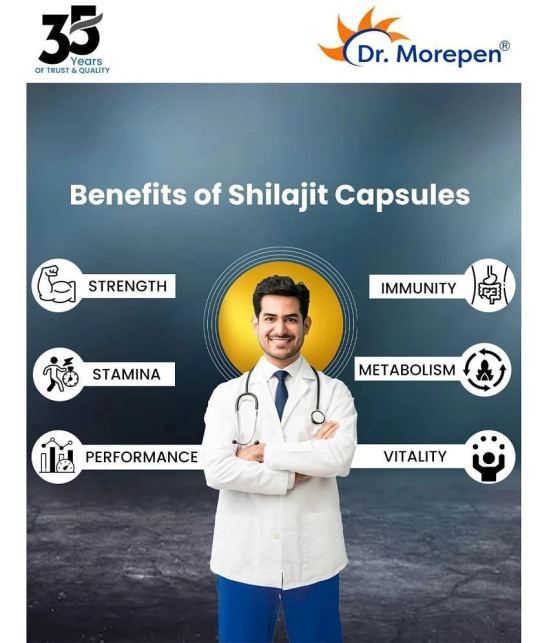 Dr. Morepen Shilajit Capsules - Strength & Stamina Booster