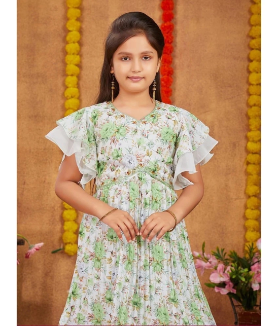 Aarika Sea Green Georgette Girls Kurta and Sharara Set ( Pack of 1 ) - None