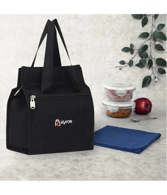 Kyros Black Polyester Lunch Bag Pack of 1 - Black