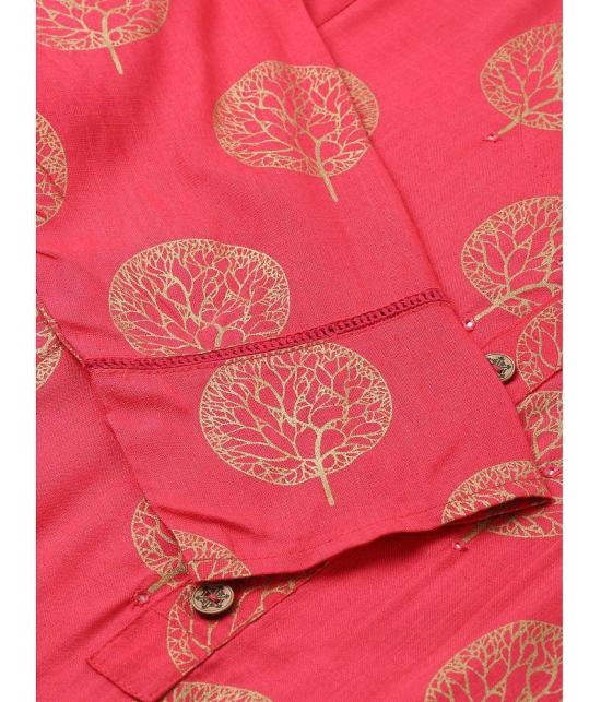 KIPEK - Pink Rayon Women's Straight Kurti ( Pack of 1 ) - None