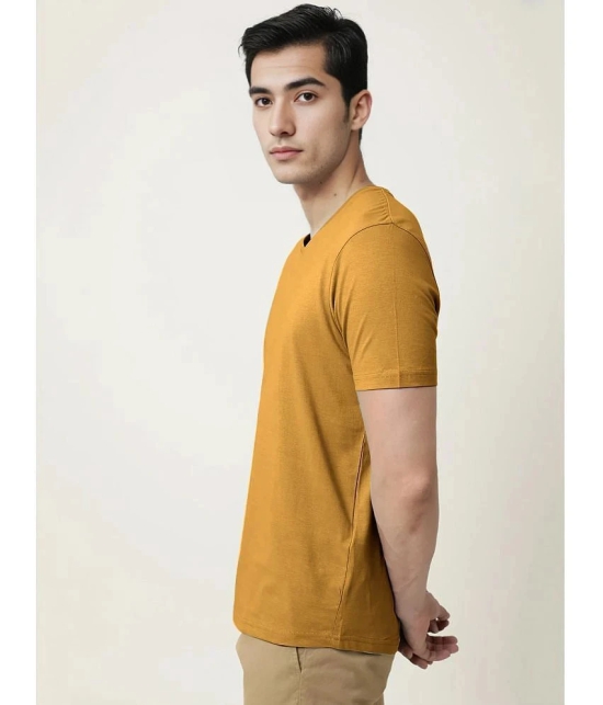 Radprix Cotton Regular Fit Solid Half Sleeves Mens T-Shirt - Yellow ( Pack of 1 ) - None