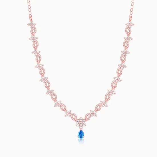 Rose Gold Blue Moon Necklace