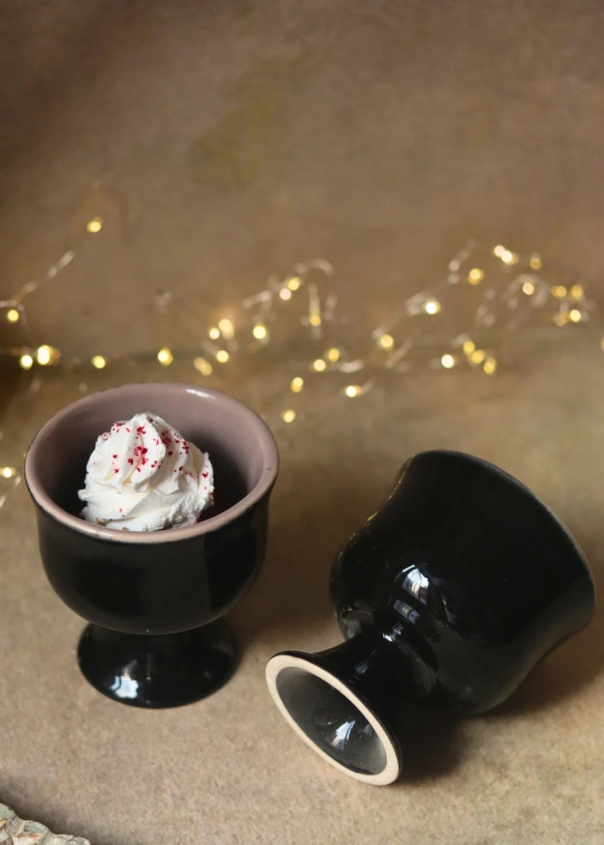 Black Ice Cream Goblet-Set of two