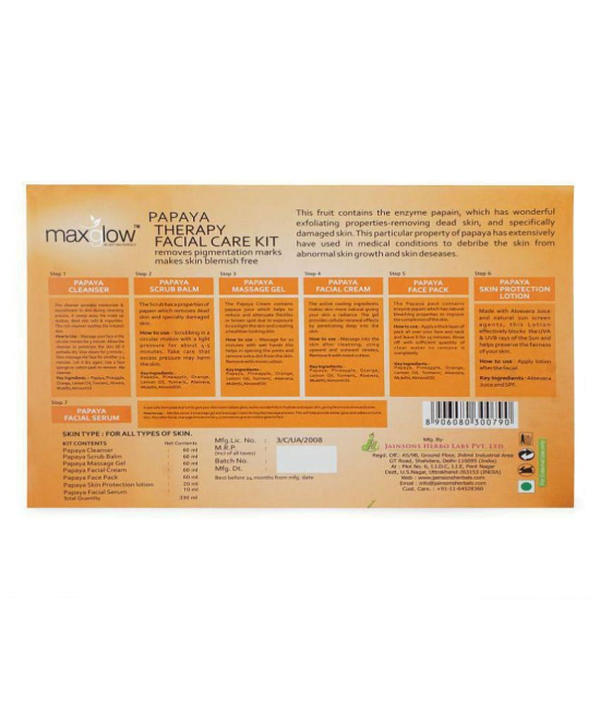 MaxGlow PAPAYA THERAPY FACIAL CARE KIT Facial Kit gm Pack of 7