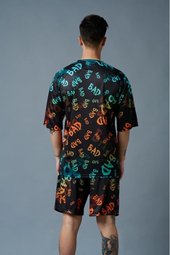 BAD Printed Gradient Polyester Co-ord Set for Men 4XL