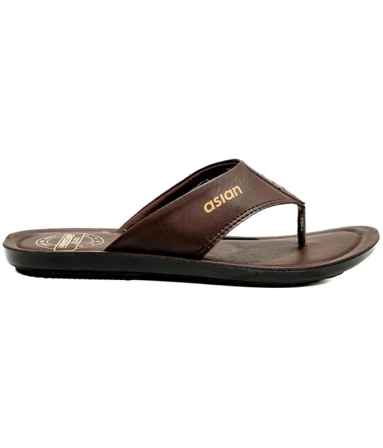 ASIAN Brown Mens Daily Slipper - None