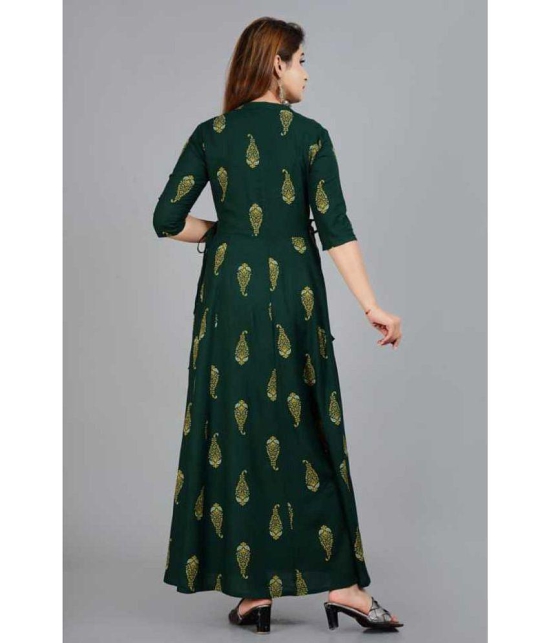 SIPET - Green Rayon Women's Flared Kurti ( Pack of 1 ) - None