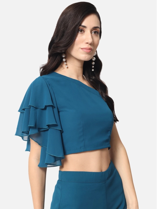 ALL WAYS YOU Women Top Georgette fabric  Blue XS