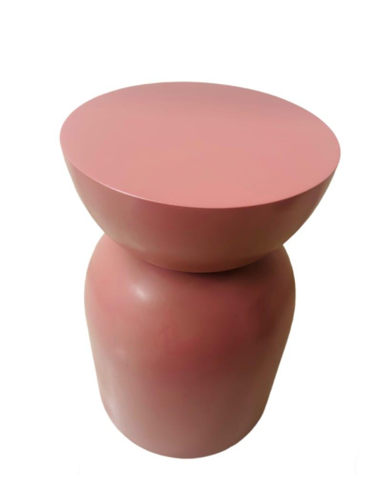 Round wooden side table beautiful pink colour 46cm