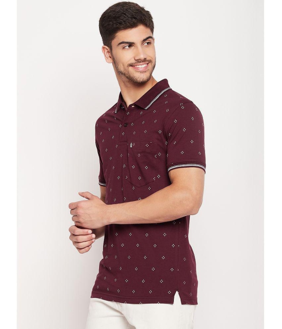 UNIBERRY - Maroon Cotton Blend Regular Fit Men's Polo T Shirt ( Pack of 2 ) - None