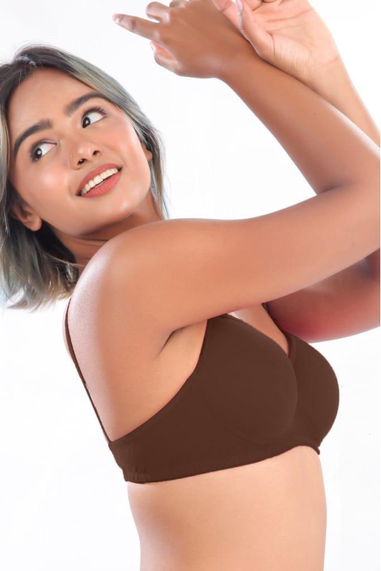 Women Hug Padded Bra Coffee Brown