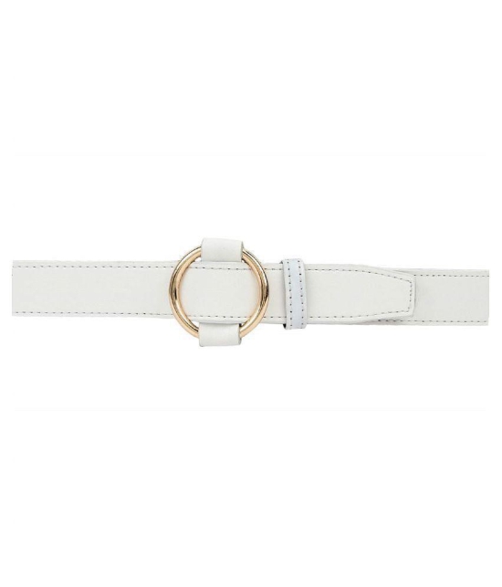 Zacharias White Faux Leather Casual Belt - None