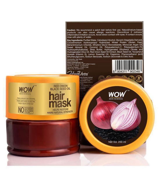 WOW Skin Science Red Onion Black Seed Oil Hair Mask with Red Onion Seed Oil Extract and Black Seed Oil, 200mL