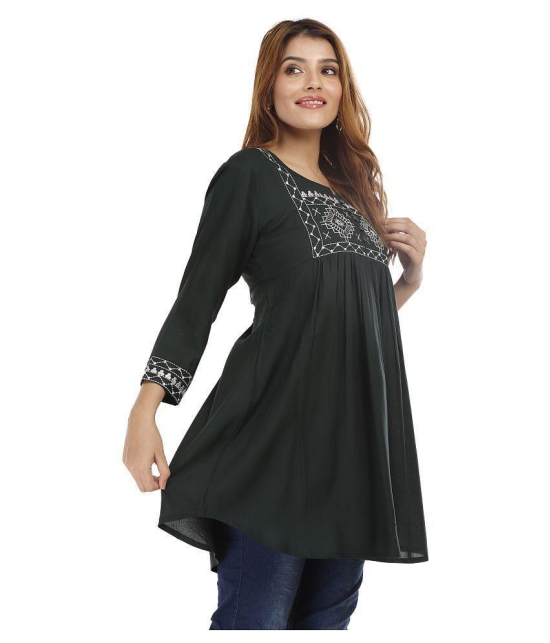 JC4U - Green Rayon Womens Straight Kurti - XL