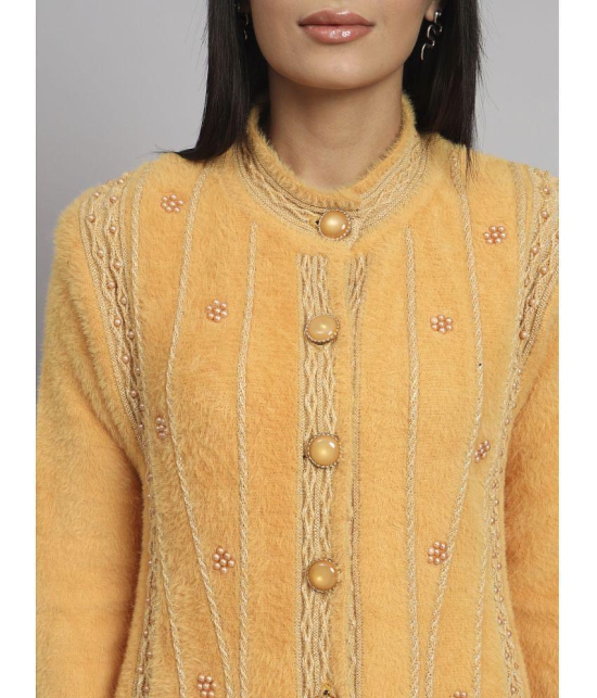 eWools.in Woollen Round Neck Women''s Buttoned Cardigans - Gold ( ) - None