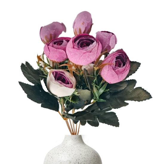 Twin Colour Peony Artificial Flowers Purple and White