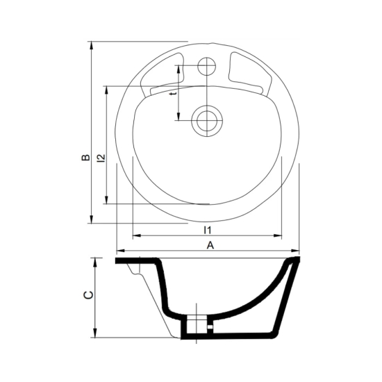 Cera Counter Top Circle Shaped White Wash Basin Circular S2030115