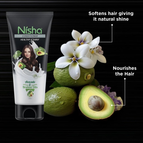 Nisha Hair Conditioner 180ml Bottle, Smooth & Silky Conditioner with Almond and Olive Actives for Dry and Frizzy Hair