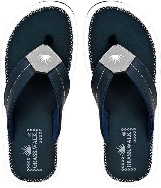 GRASS WALK - Blue Men's Thong Flip Flop - None