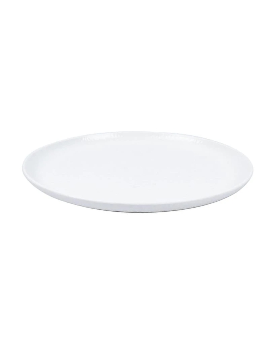 Market99 Hammered Melamine Tableware White Glossy Finish Full Plates for Dining Table (Set Of 6, White)