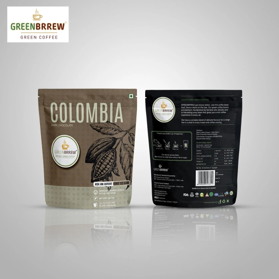 Greenbrrew Colombia Green Coffee Instant Beverage Premix For Weight Management - 30G Dark Chocolate 20 Sachets-Greenbrrew Colombia Green Coffee Instant Beverage Premix For Weight Management - 30G