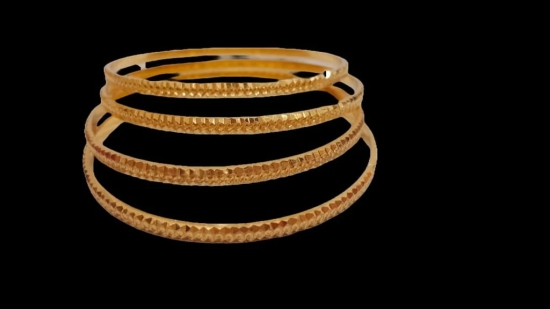 1gm  Gold Textured Bangles Set of 4