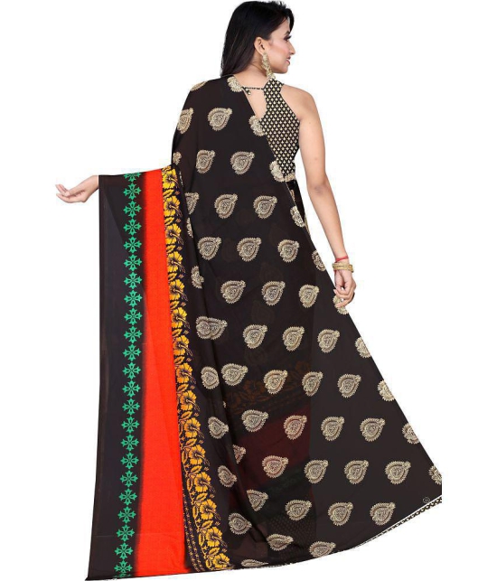 LEELAVATI - Black Georgette Saree With Blouse Piece ( Pack of 1 ) - Black