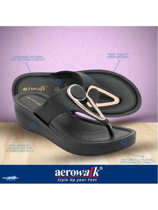 Aerowalk Black Womens Flip Flop - None